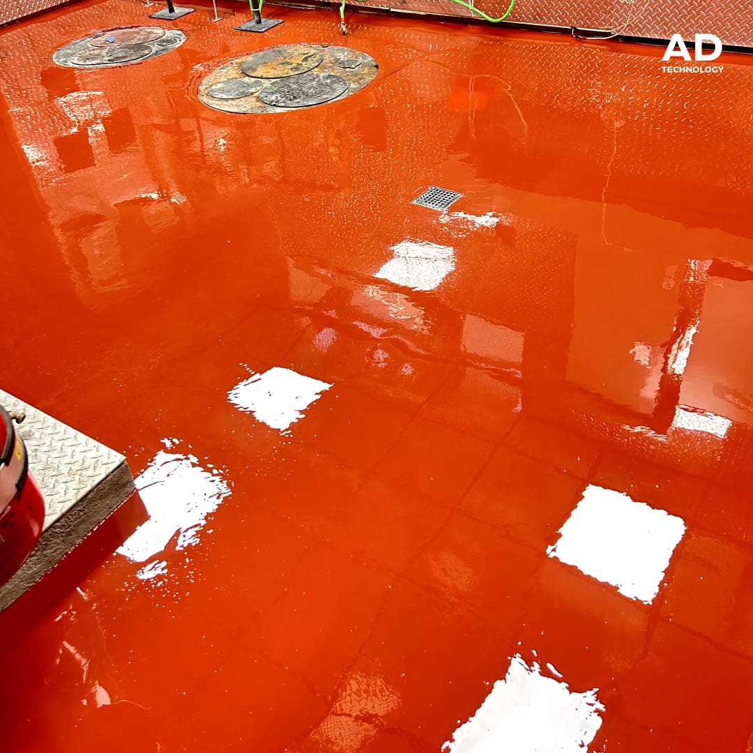 Solid color epoxy coating in the commercial space